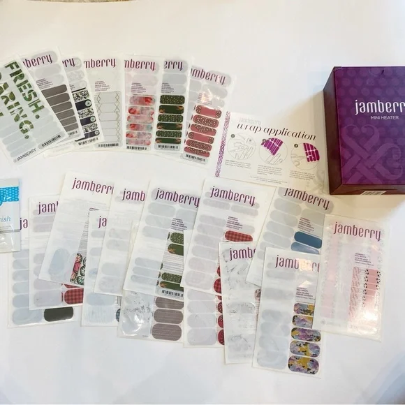 SOLD DON’T BUY Jamberry Mini Heater & 8 Complete Nail Wraps & 12 Partial Wraps - Picture 1 of 15